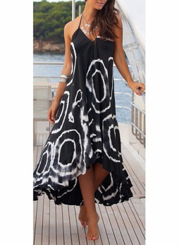 Asymmetrical Halter Style Sun Dress